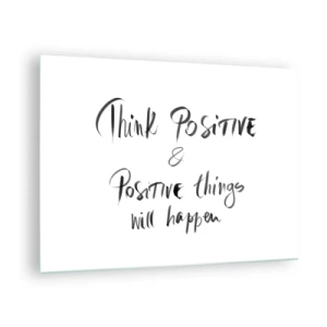 Quadro su vetro - Un'iscrizione motivazionale in stile minimalista - 70x50cm - Come vivere? - Decorazione murale moderna per soggiorno e camera da letto ARTTOR