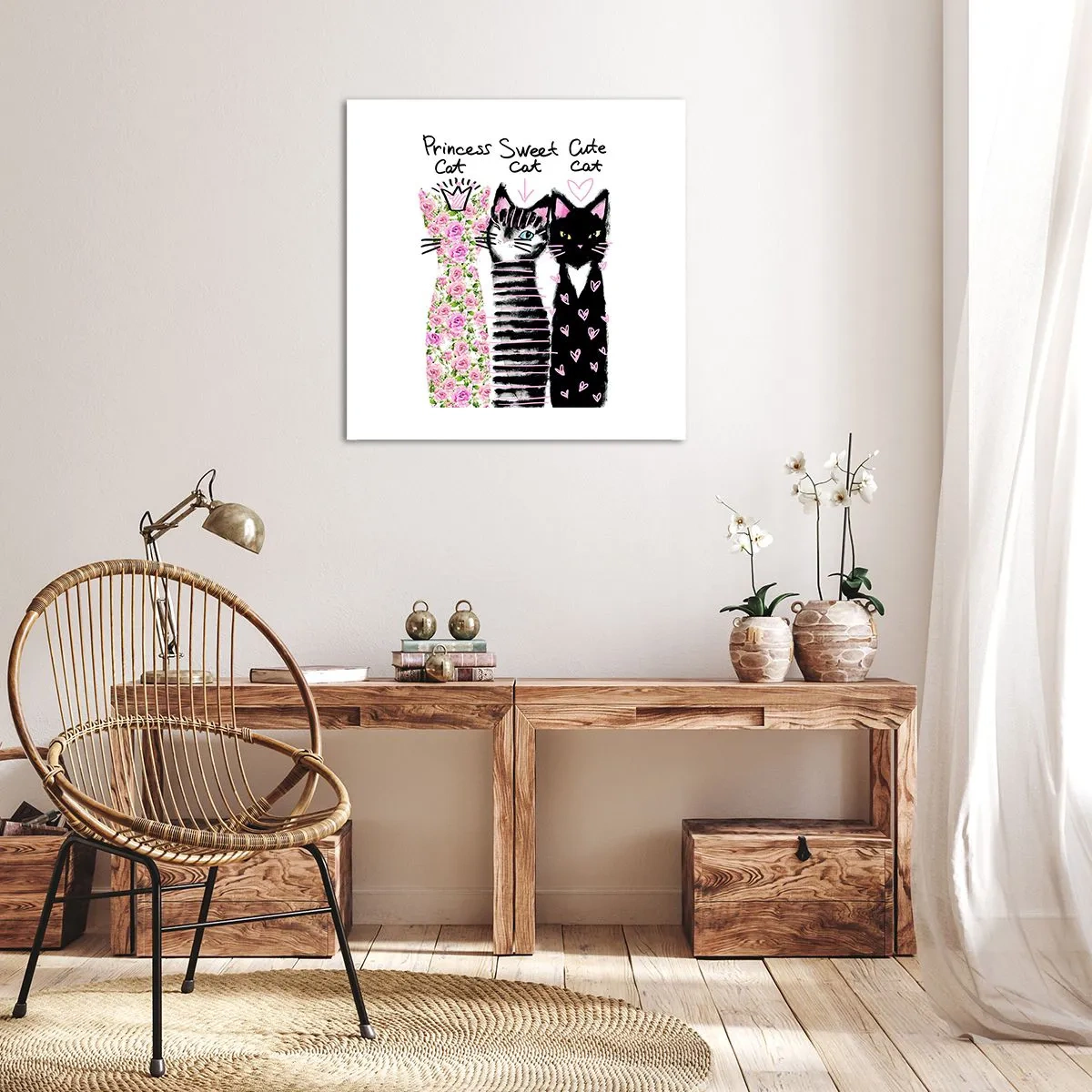 Quadro su tela - Stampe su Tela - C'erano una volta tre gattini - 70x70 cm