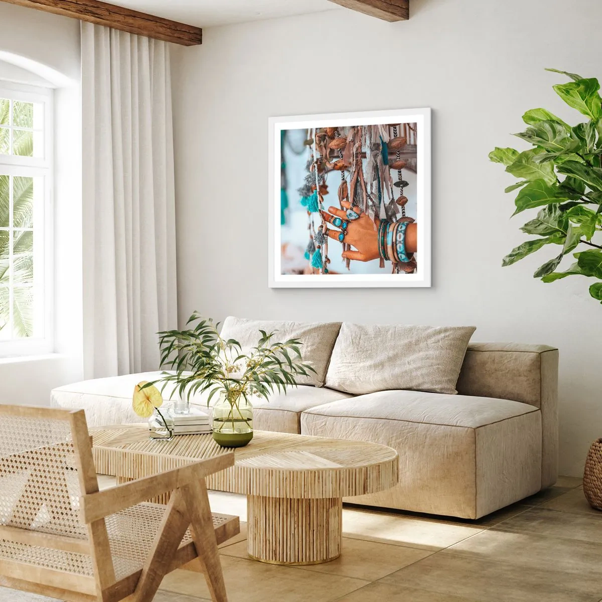 Poster in cornice bianca - Tesori locali - 50x50 cm