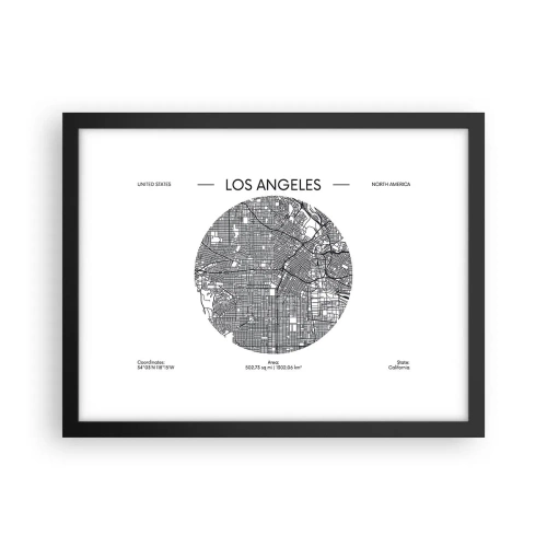 Poster in cornice nera - Anatomia di Los Angeles - 40x30 cm