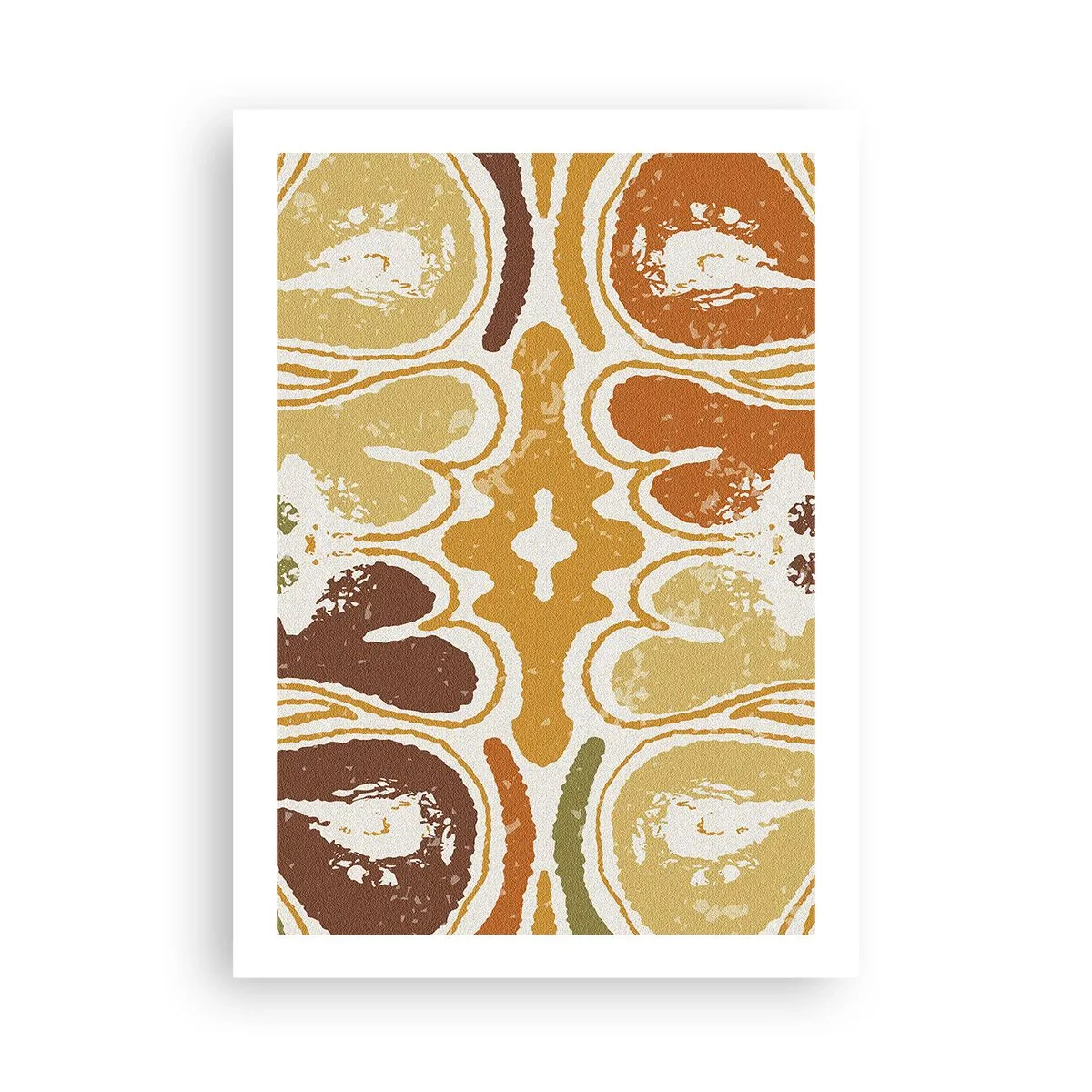 Poster - Astrazione simmetrica nei toni caldi della terra - 50x70cm - Astrazione sentimentale - Decorazione murale moderna per soggiorno e camera da letto ARTTOR