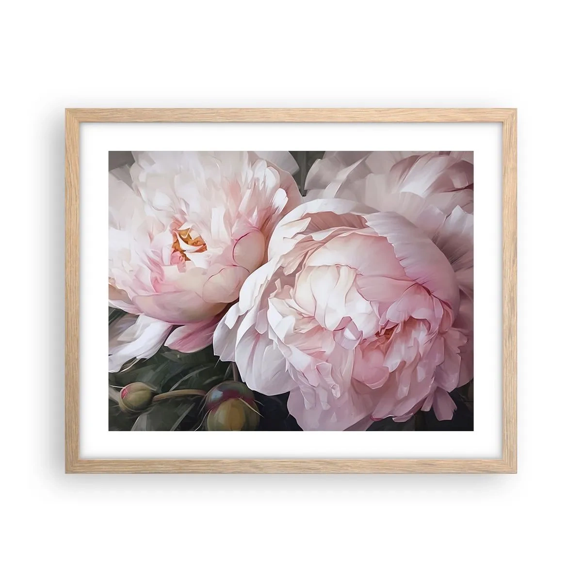 Poster in cornice rovere chiaro - L'attimo della fioritura - 50x40 cm