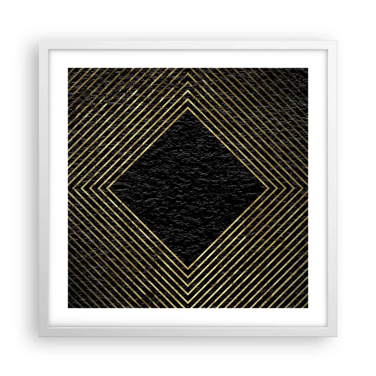 Poster in cornice bianca - Geometria in stile glamour - 50x50 cm