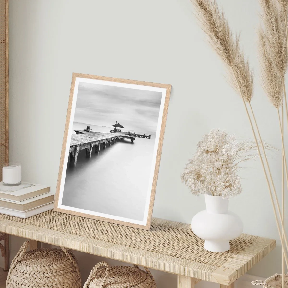 Poster in cornice rovere chiaro - Sempre più lontano. - 30x40 cm