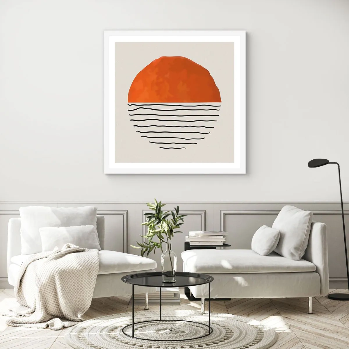 Poster in cornice bianca - Atmosfera giapponese - 30x30 cm