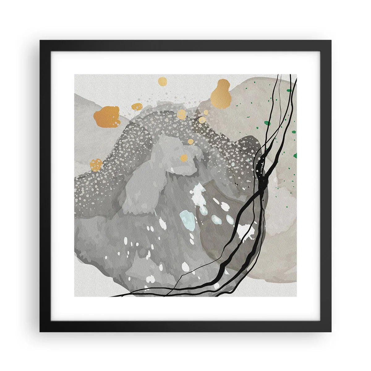 Poster in cornice nera - Composizione organica - 40x40 cm