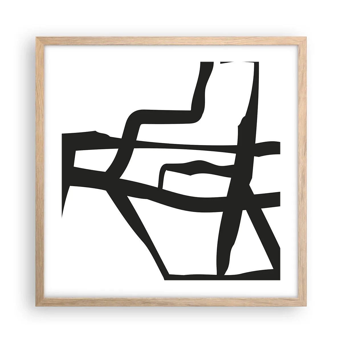 Poster in cornice rovere chiaro - Struttura bianca e nera - 50x50 cm