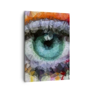 Quadro su tela - Stampe su Tela - Look geometrico con occhio verde - 50x70cm - Luce dell'occhio di cristallo - Decorazione murale moderna per soggiorno e camera da letto ARTTOR