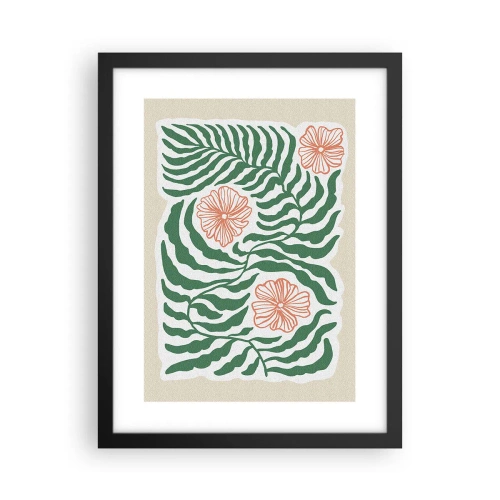 Poster in cornice nera - Fioritura nel verde - 30x40 cm
