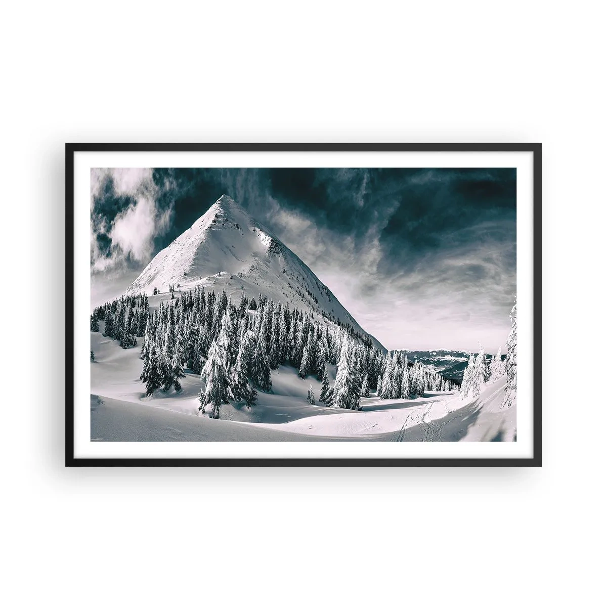 Poster in cornice nera - Il paese della neve e del ghiaccio - 91x61 cm