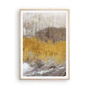 Poster in cornice rovere chiaro - Soffio dorato - 70x100 cm