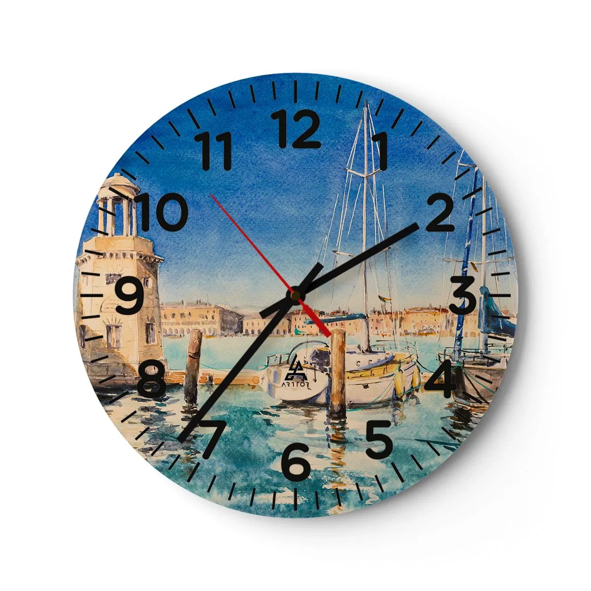 Orologio da parete - Orologio in Vetro - La laguna assolata - 30x30 cm