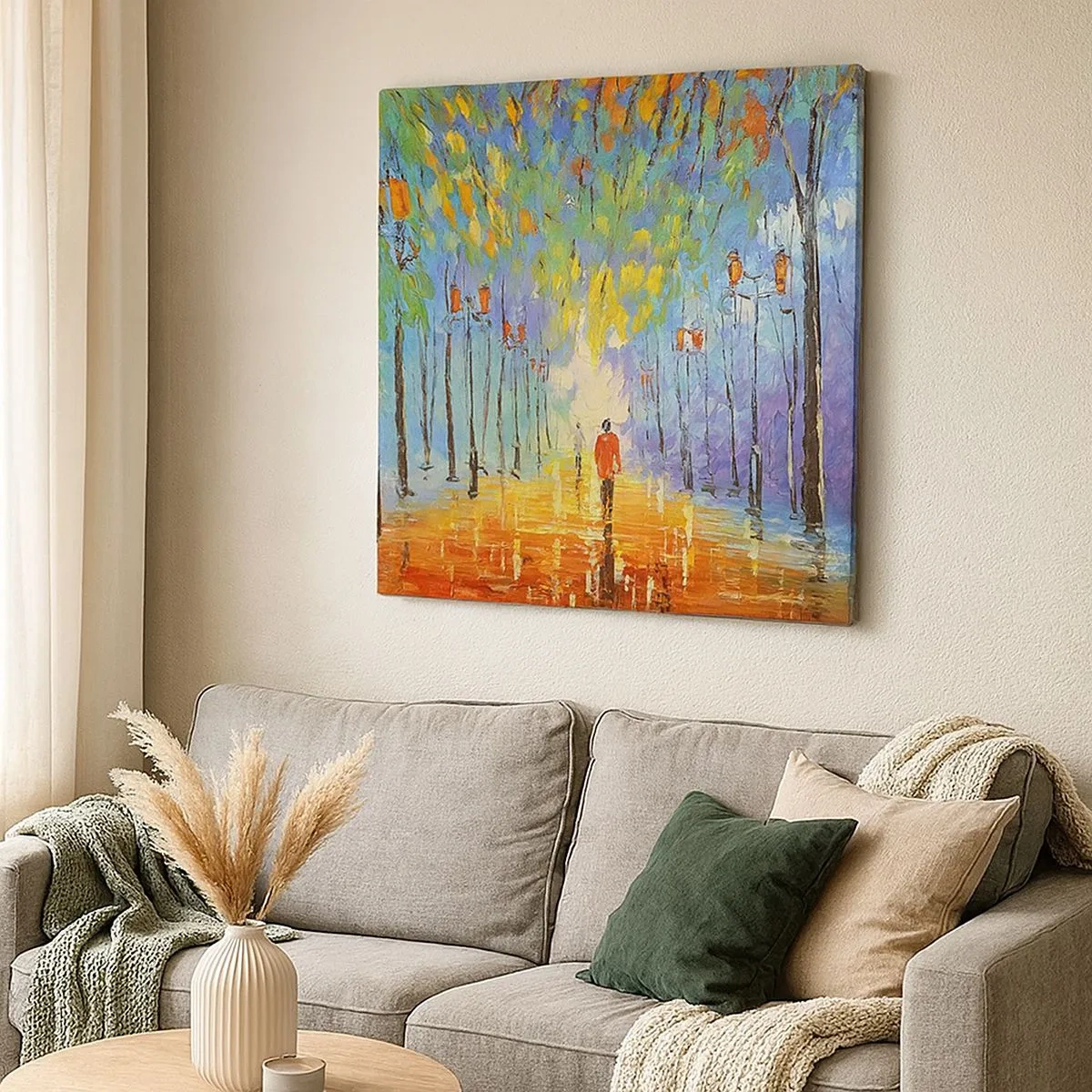 Quadro su tela - Stampe su Tela - Canzone notturna sotto la pioggia - 30x30 cm