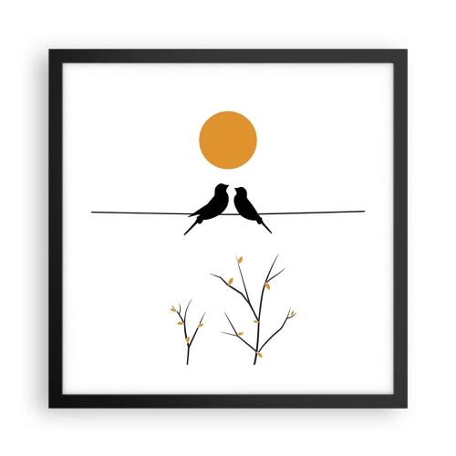 Poster in cornice nera - Sera da usignoli - 40x40 cm