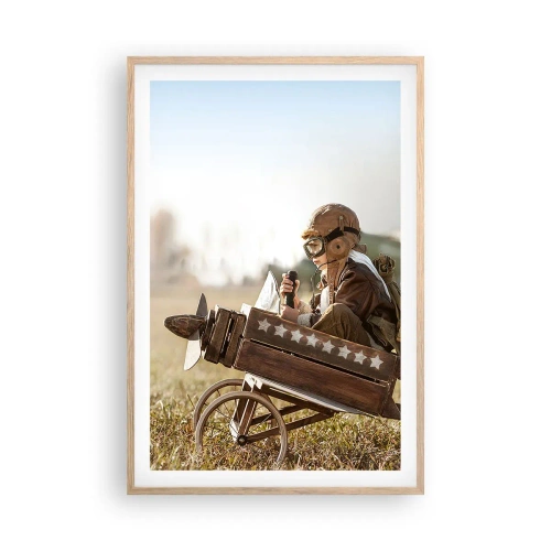 Poster in cornice rovere chiaro - Decollo verso i sogni - 61x91 cm