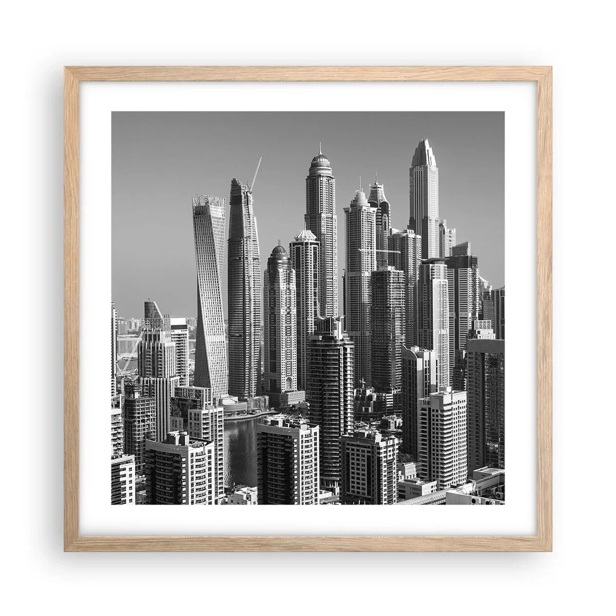 Poster in cornice rovere chiaro - La città sul deserto - 50x50 cm