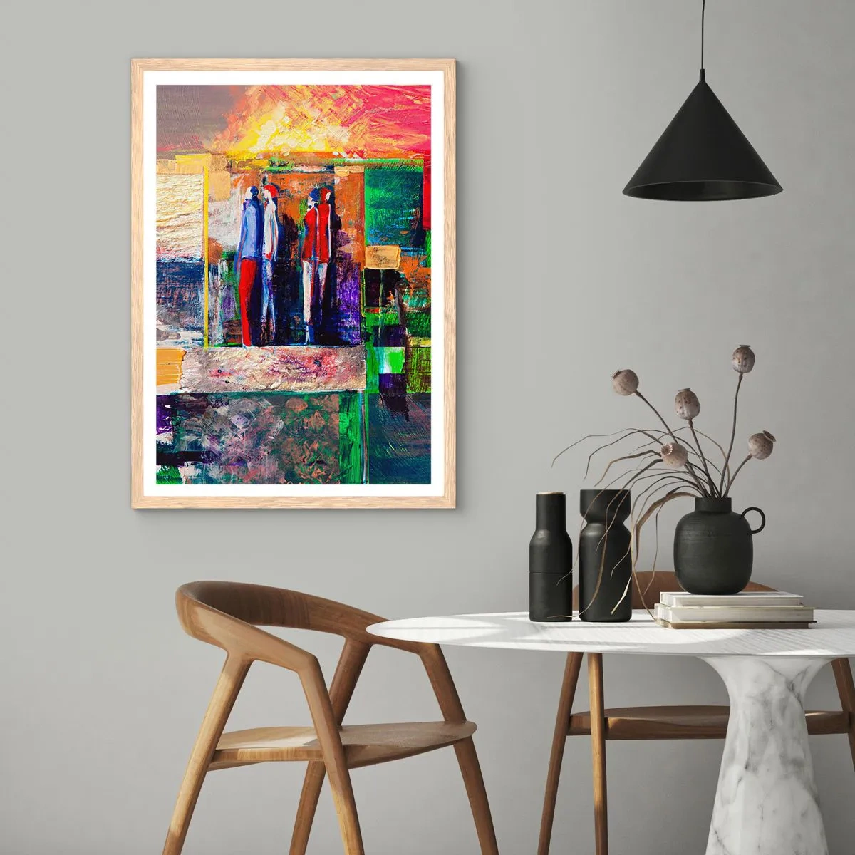 Poster in cornice rovere chiaro - Relazioni ed emozioni - 50x70 cm