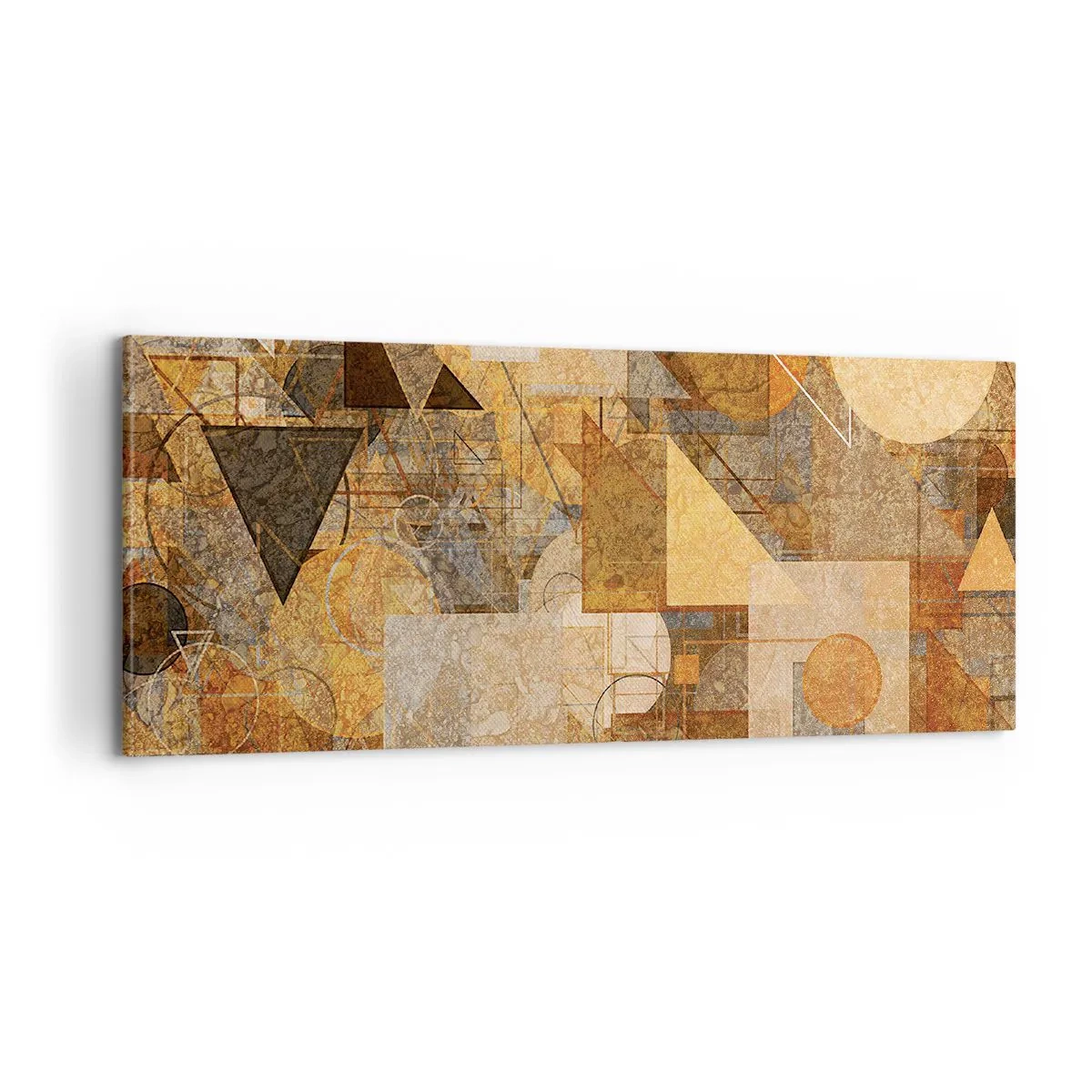 Quadro su tela - Stampe su Tela - Studio cubista in marrone - 100x40 cm
