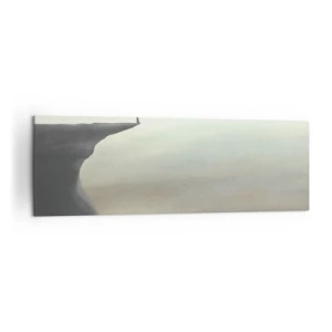 Quadro su tela - Stampe su Tela - Sagoma di una figura sul bordo di una scogliera in un paesaggio nebbioso - 160x50cm - Certamente verso l'alto! - Decorazione murale moderna per soggiorno e camera da letto ARTTOR