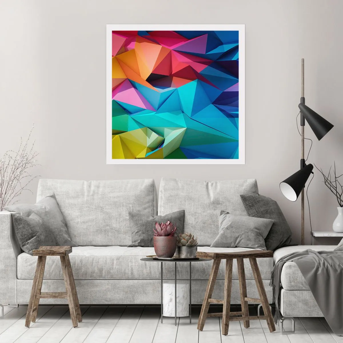 Poster - Origami arcobaleno - 50x50 cm