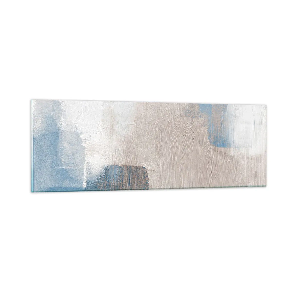 Quadro su vetro - Astrazione rosa coperta dal blu - 90x30 cm