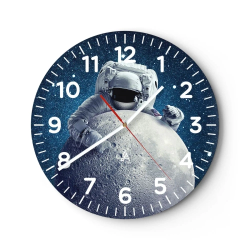 Orologio da parete - Orologio in Vetro - Burlone spaziale - 30x30 cm
