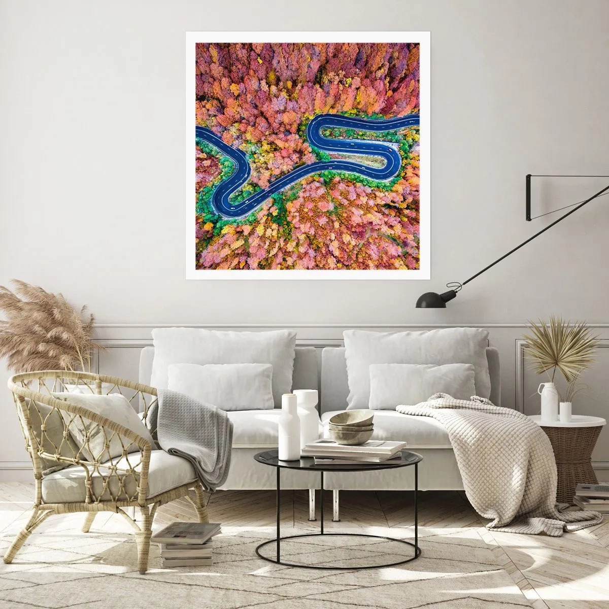 Poster - Via tortuosa attraverso il bosco - 60x60 cm