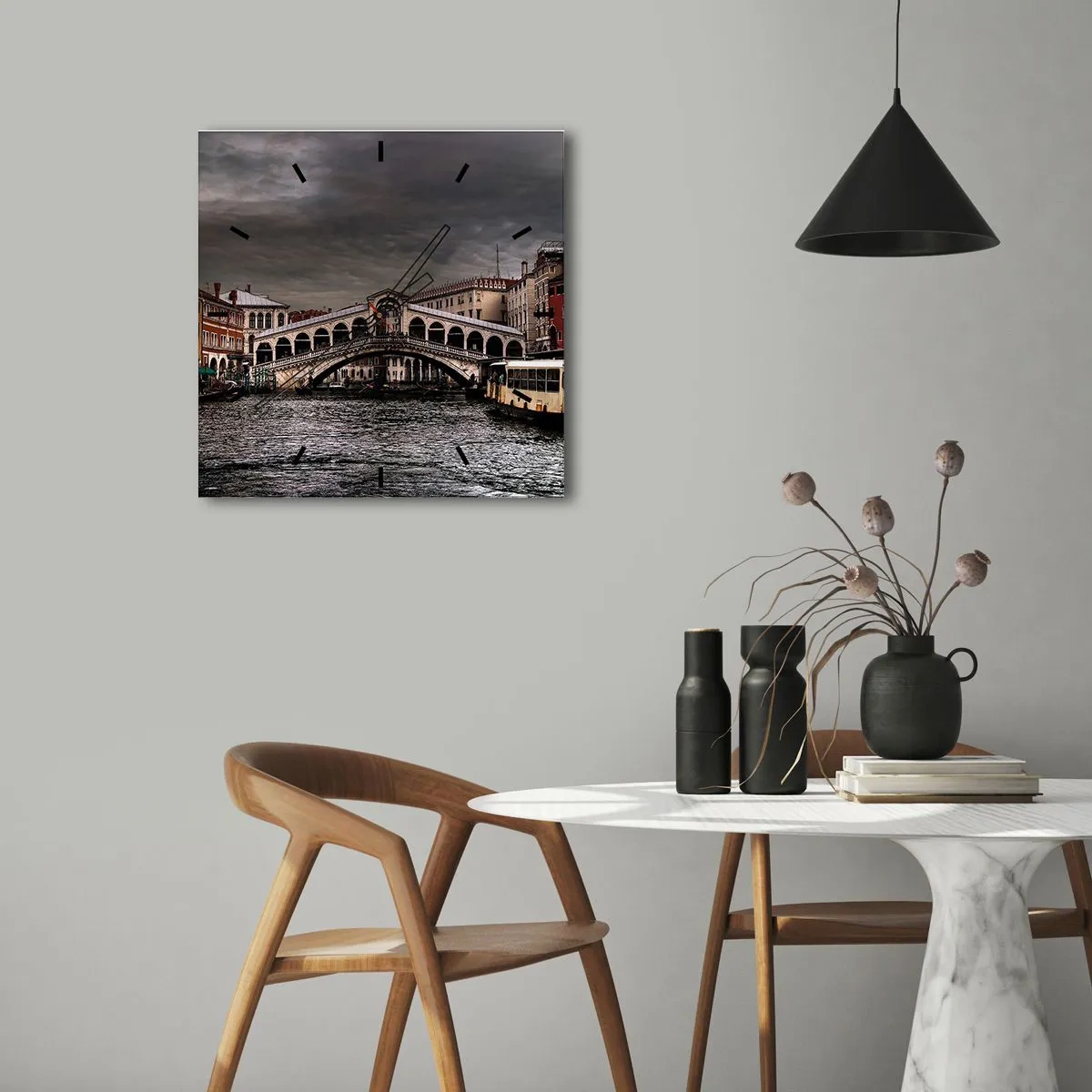 Orologio da parete - Orologio in Vetro - Promessa di una sera a Venezia - 30x30 cm