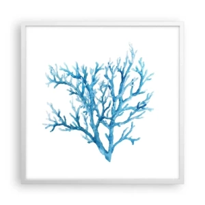 Poster in cornice bianca - Filigrana marina - 60x60 cm