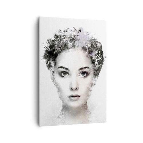 Quadro su tela - Stampe su Tela - Un ritratto artistico di una donna con delicati accenti astratti. - 70x100cm - Ritratto estremamente alla moda - Decorazione murale moderna per soggiorno e camera da letto ARTTOR