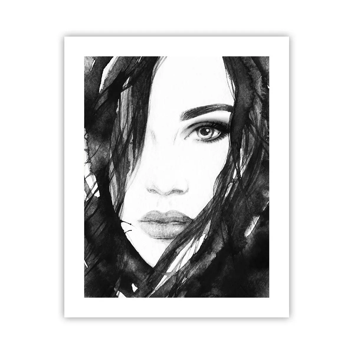 Poster - Ritratto di donna in bianco e nero - 40x50 cm