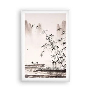 Poster in cornice bianca - Il silenzio dei campi di riso - 61x91 cm