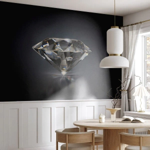 Fotomurali Premium Sand - Un diamante scintillante su uno sfondo nero - 100x70cm - Best girls friend - Decorazione murale moderna per soggiorno e camera da letto ARTTOR