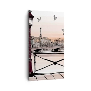 Quadro su tela - Stampe su Tela - Sui tetti di Parigi - 45x80 cm