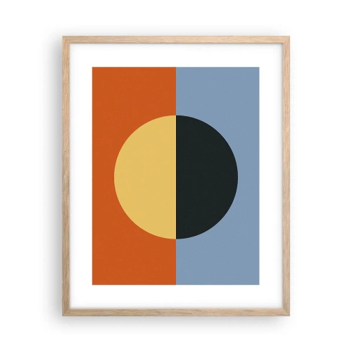 Poster in cornice rovere chiaro - Composizione di caldo e freddo - 40x50 cm
