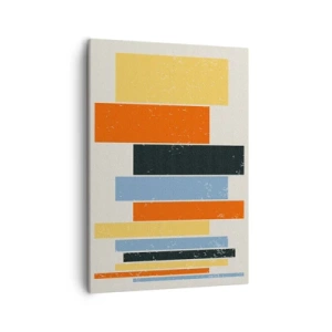 Quadro su tela - Stampe su Tela - Rettangoli colorati in una disposizione moderna - 50x70cm - Notazione musicale - Decorazione murale moderna per soggiorno e camera da letto ARTTOR