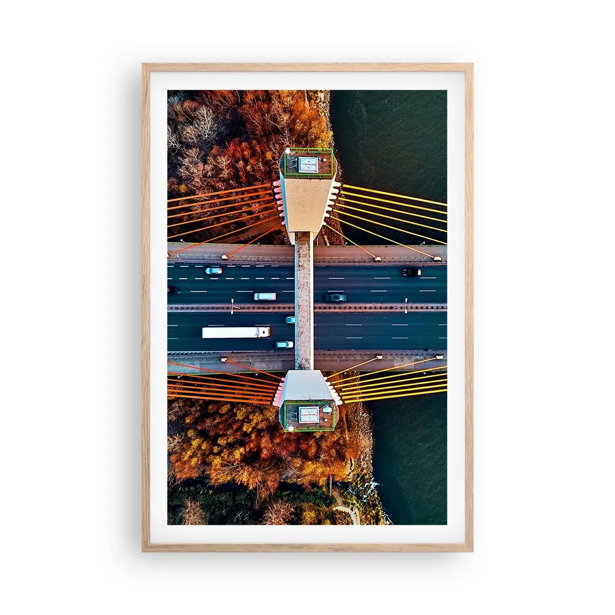 Poster in cornice rovere chiaro - Oltre il fiume, oltre il bosco - 61x91 cm