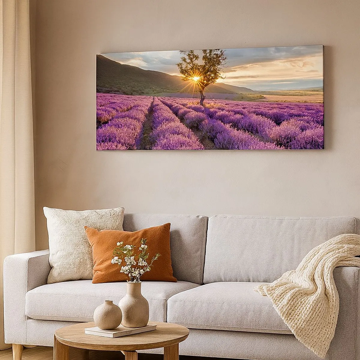 Quadro su tela - Stampe su Tela - Aroma di colore lilla - 100x40 cm