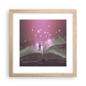 Poster in cornice rovere chiaro - Invito ad un altro mondo: leggi! - 30x30 cm