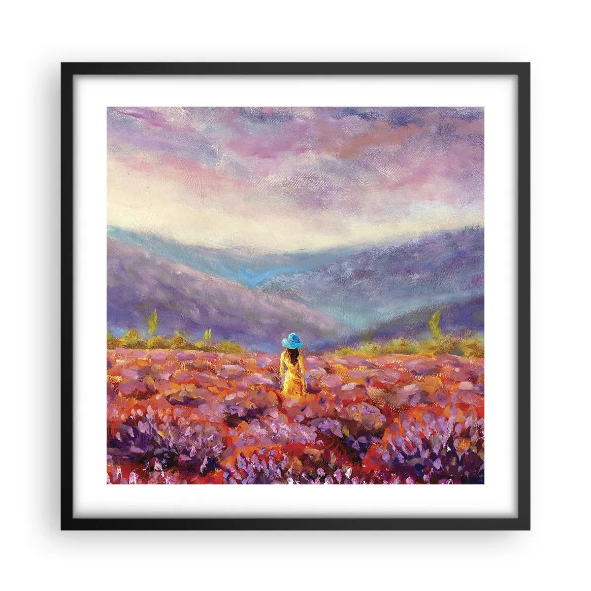 Poster in cornice nera - Nel mondo di lavanda - 50x50 cm