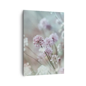 Quadro su tela - Stampe su Tela - Fiori delicati in tonalità pastello - 70x100cm - Le dolci filigrane delle erbe - Decorazione murale moderna per soggiorno e camera da letto ARTTOR