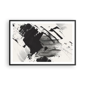 Poster in cornice nera - Astrazione: espressione di nero - 91x61 cm