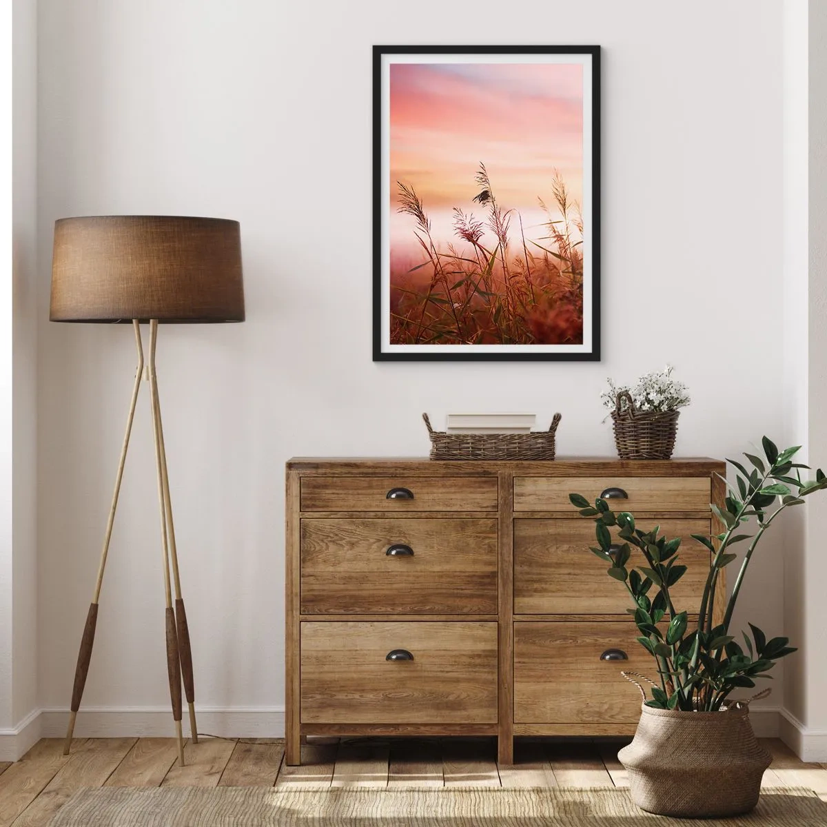 Poster in cornice nera - Aquiloni, denti di leone, vento - 61x91 cm