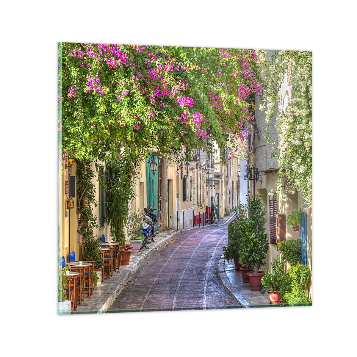 Quadro su vetro - Angolo fiorito - 60x60 cm