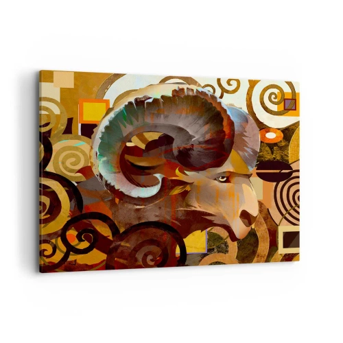 Quadro su tela - Stampe su Tela - Un ariete simbolico in una composizione astratta - 100x70cm - Magie - religioni - riti - Decorazione murale moderna per soggiorno e camera da letto ARTTOR