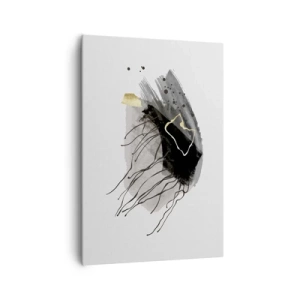 Quadro su tela - Stampe su Tela - Una composizione astratta con accenti di nero e oro. - 70x100cm - In nero e in oro - Decorazione murale moderna per soggiorno e camera da letto ARTTOR