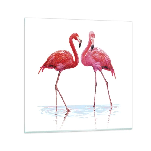 Quadro su vetro - Appuntamento in rosa - 70x70 cm