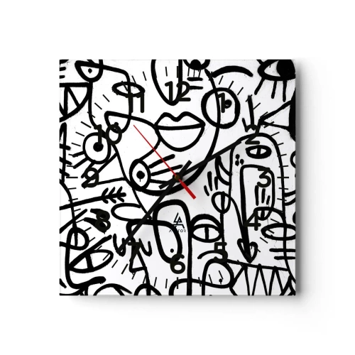 Orologio da parete - Orologio in Vetro - Volti e miraggi - 40x40 cm