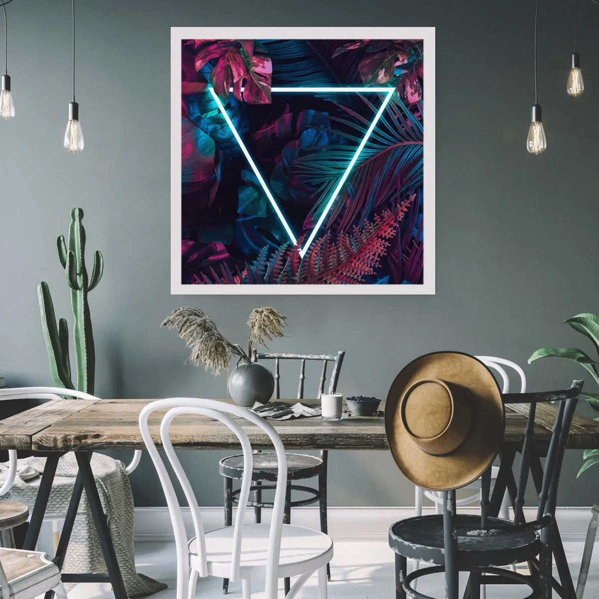 Poster - Giardino in stile discoteca - 40x40 cm