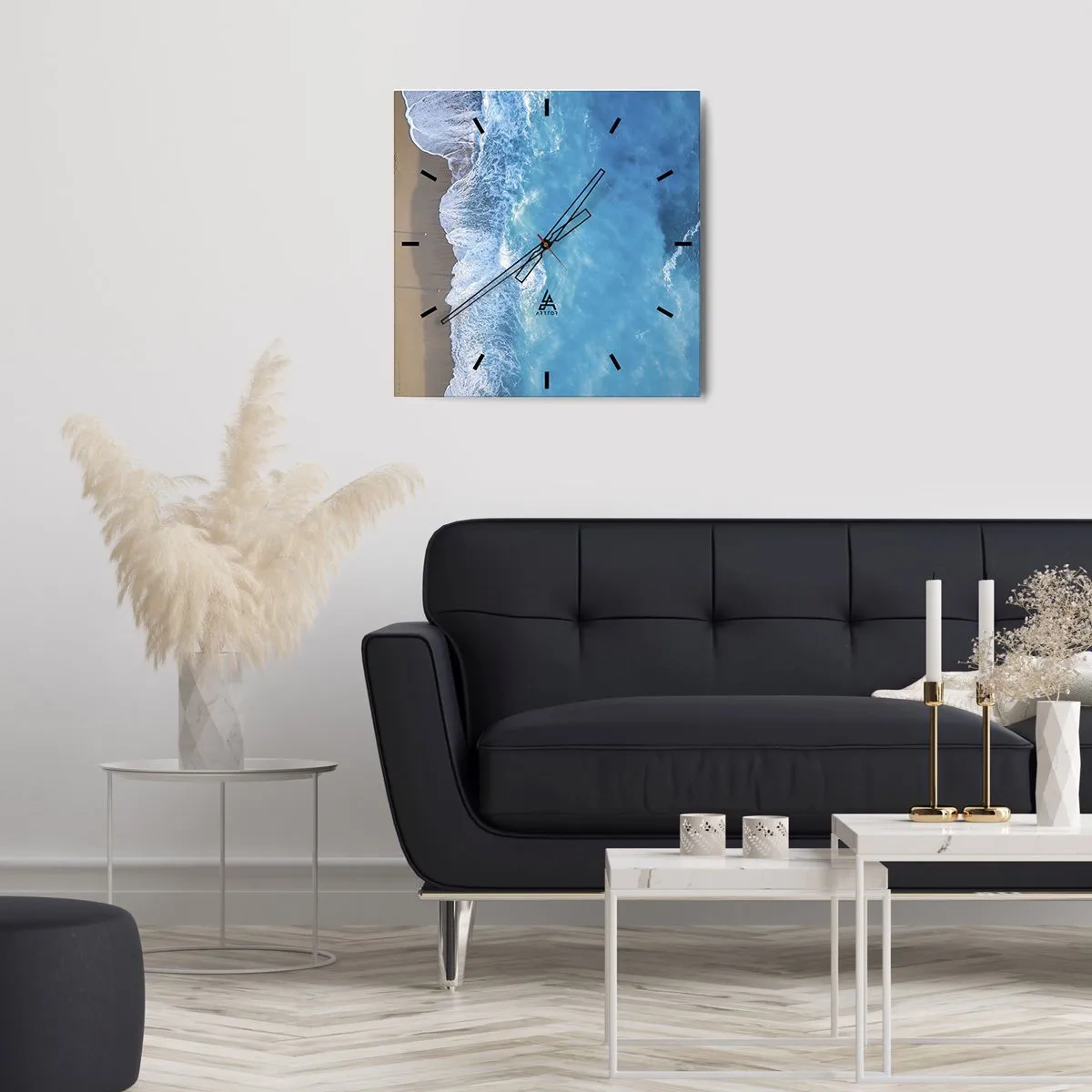 Orologio da parete - Orologio in Vetro - La forza del blu - 30x30 cm
